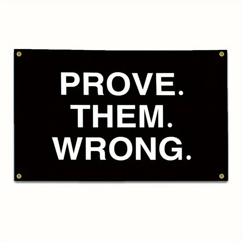 1pc Motivational Fitness Tapestry: Prove Them Wrong - 90x150cm (3x5ft) Inspirational Banner- Suitable for Home Gym, Man Cave,