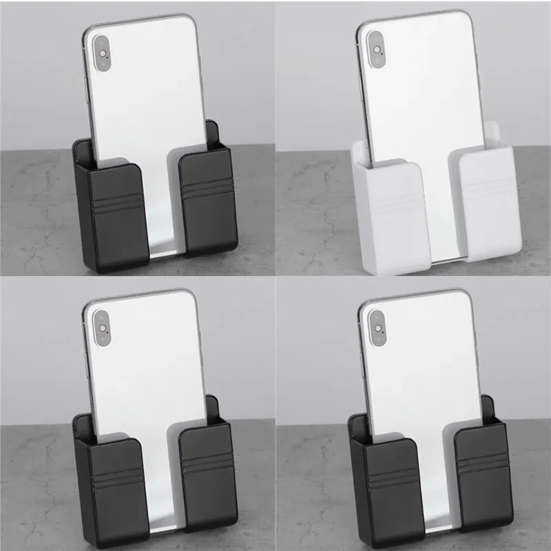 Wall Mounted Phone Charging Holder and Remote Control Organizer