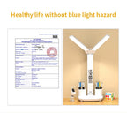 LED Desk Lamp USB Dimmable Touch Foldable Table Lamp with Calendar Temperature Clock Night Light for Study Reading Lamp