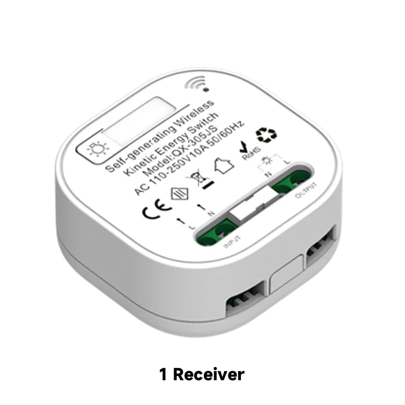 Self-powered Wireless Wall Switch No Battery Required 86Type RF433Mhz Waterproof Wall Switch