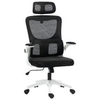 360° swivel desk chair with adjustable headrest and lumbar support – black, seat height adjustable