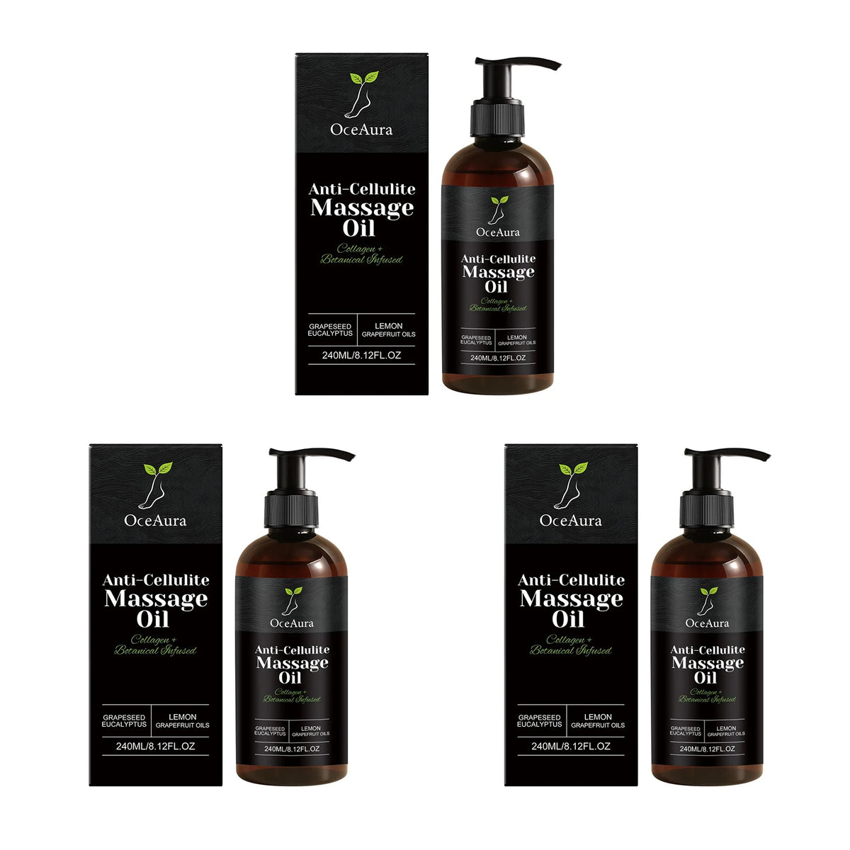 Collagen Anti-Cellulite Massage Oil Abdomen Thigh Firming Nourishing Dry Skin Glowing Soothing Revitalizing Tightening Body Oil