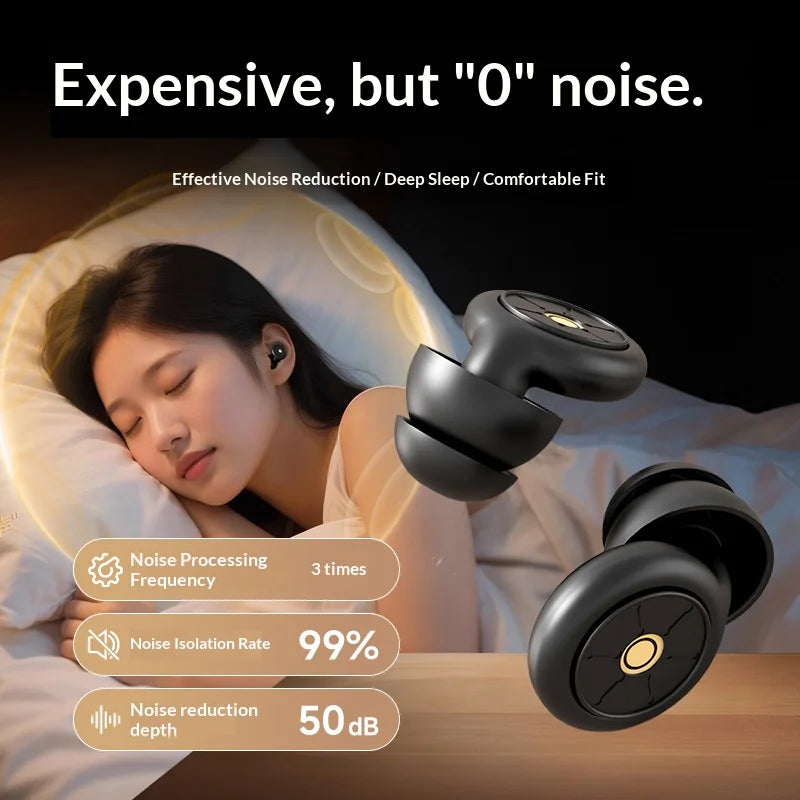 Ear Plugs for Sleeping Noise Cancelling 50dB, Reusable Silicone Earplugs Strong Sound Insulation, Multiple Sizes of Ear Caps