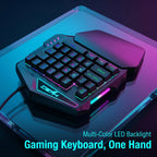 Ergonomic 35-Key Gaming Keyboard with RGB Lighting USB Powered One-Handed Design Thin Film Keys for Enhanced Gaming Experience