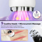 Electric Cupping Gua Sha Massager, 9-Level Suction Lymphatic Drainage Device, Red Light Heat Body Scraper Back Neck Shoulder