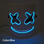 Fashion Luminous LED Mask DJ Costumes Accessories Glow Supplies Neon Light Marshmallow  Mask For Music Festival Nightclub Dance