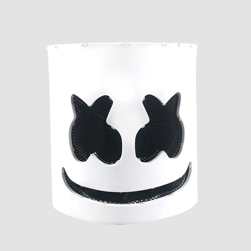 Fashion Luminous LED Mask DJ Costumes Accessories Glow Supplies Neon Light Marshmallow  Mask For Music Festival Nightclub Dance