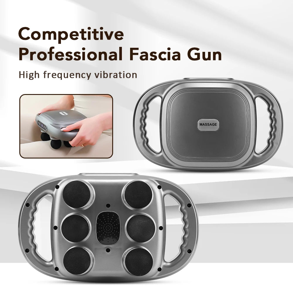 Six Head Deep Tissue Massage Gun High Frequency Vibration Muscle Relaxer
