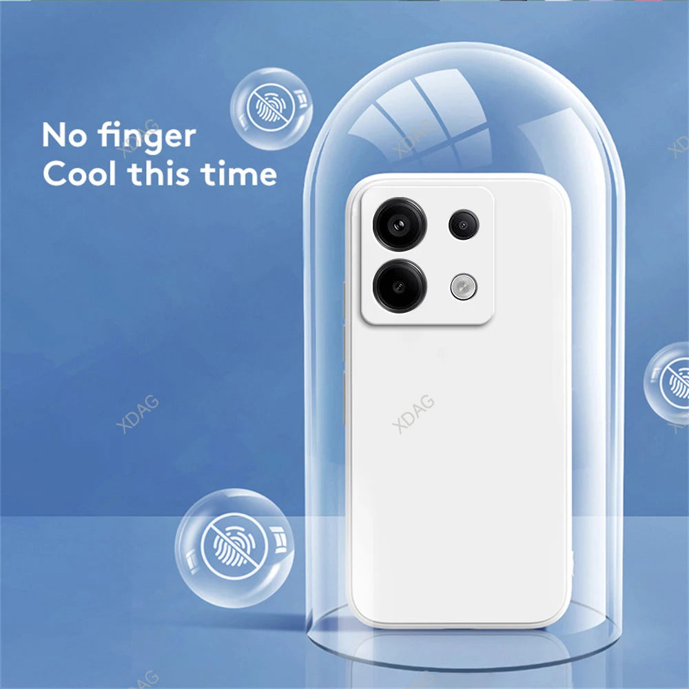 Original Square Liquid Silicone Phone Case for Xiaomi Poco X6 PocoX6 Pro 5G Lens Protection Soft Couples Cover Thin Fundas Coque