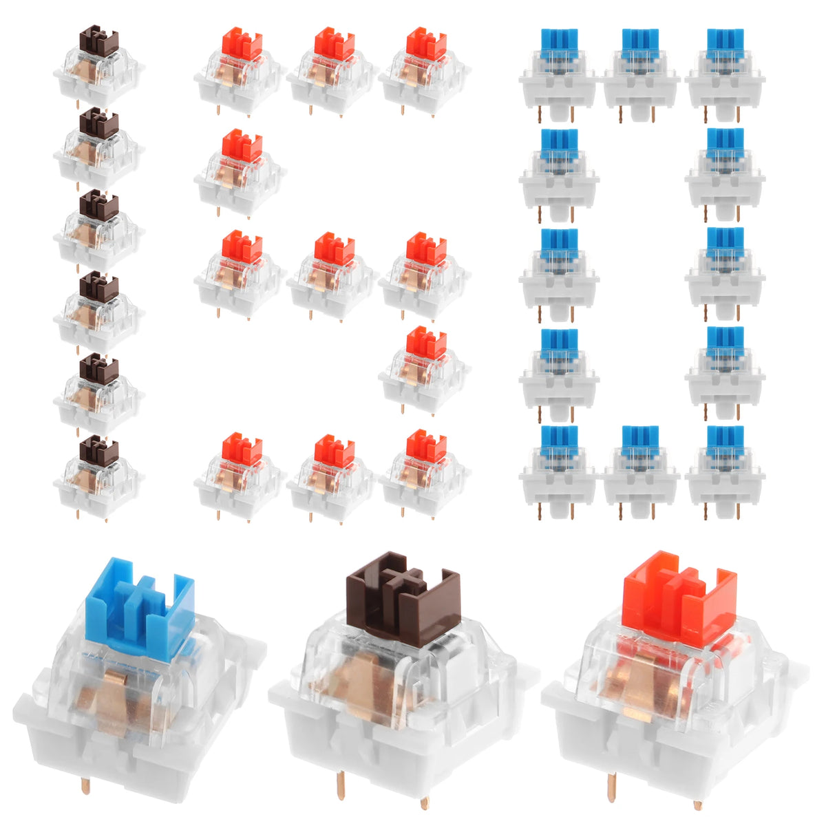 150PCS Switch for Keyboard 3Pin Dustproof Linear Tactile Clicky Silent Switches for MX Mechanical Keyboards Gaming Switch DIY