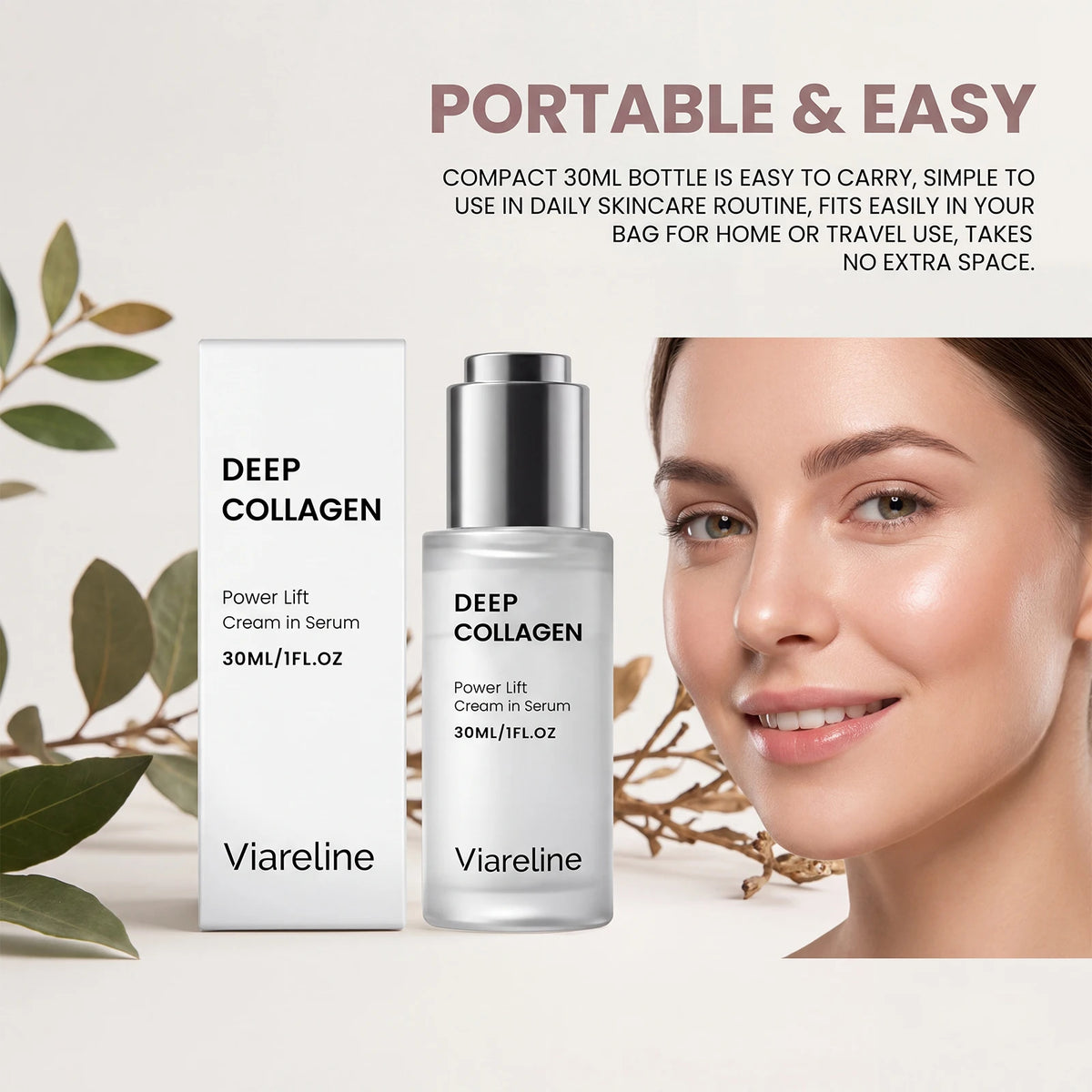 Collagen Face Serum With Hyaluronic Acid for Hydrating and Firming Skin