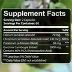 Garcinia Cambogia Extract Weight Loss Capsules Unisex supports weight loss and fat burning, cleansing