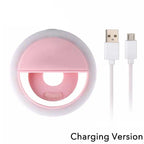 1 USB-Ladekabel LED Selfie-Ringlicht Einstellbare Helligkeit Handy-Kamera-Fülllicht für iPhone Samsung Xiaomi Huawei