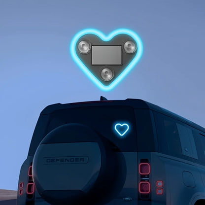 Solar LED Car Neon Lights – Heart Shape | RGB Atmosphere Light