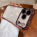 Luxury Electroplate Shockproof Transparent Phone Case For iPhone 18 17 16 15 14 13 12 Pro Max Plus Air Clear Bumper Cases Cover