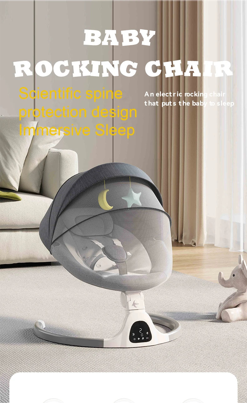 Baby Electric Rocking Chair Cradles Coax Baby  Luxury Electric Swing Shaker Recliner Comfort Chair  0-3 Years Old Baby Bed