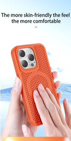 Cooling Heat Dissipation Phone Case For iPhone 17 18 16 15 14 13 12 11 Pro Max Breathable Hard Back Magnetic Cover For Magsafe