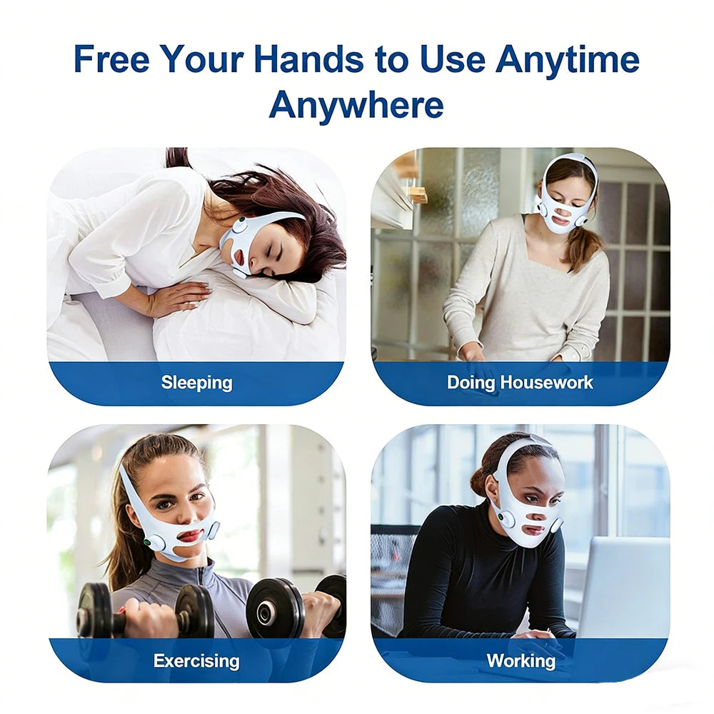 Facial EMS Lifting Machine Chin Cheek Slimming Strap Facial Shaping Massager Double Chin Removal V Line Lift Belt Skin Care Tool