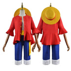Anime Luffy Cosplay Costumes Monkey D Cosplay Suits Hats Halloween For Women Men Adult Cos Top Pants Gifts