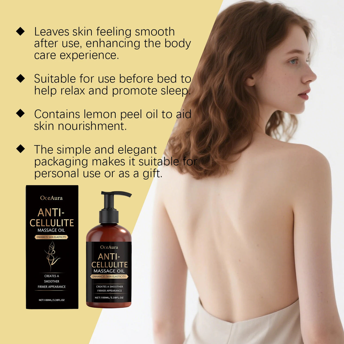 100ML Anti-cellulite Body Oil Moisturizing & Nourishing Enhance Smoothness Firming Soothing Discomfort Mild Body Essence Oil