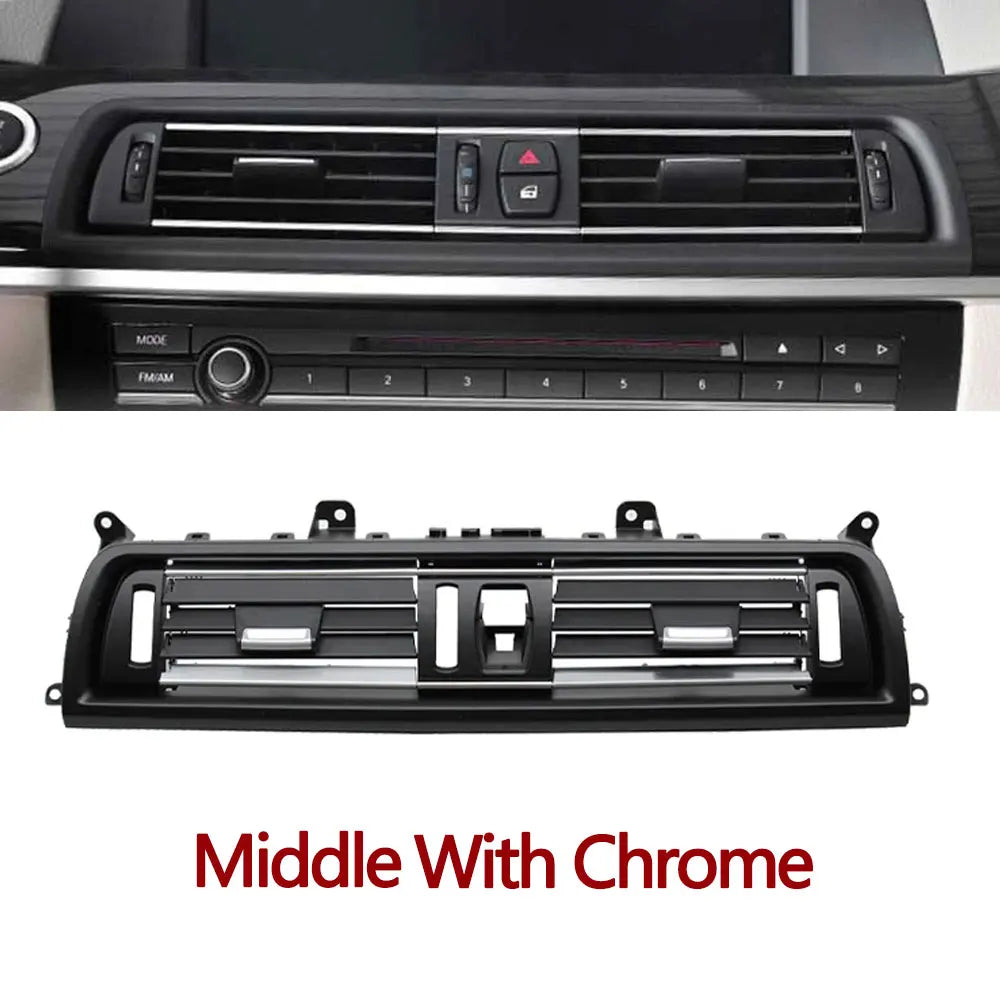 LHD RHD Car Front Rear Air Conditioning Chromed AC Vent Grille Outlet Cover Panel For BMW 5 Series F10 F11 F18 520i 523i 525i