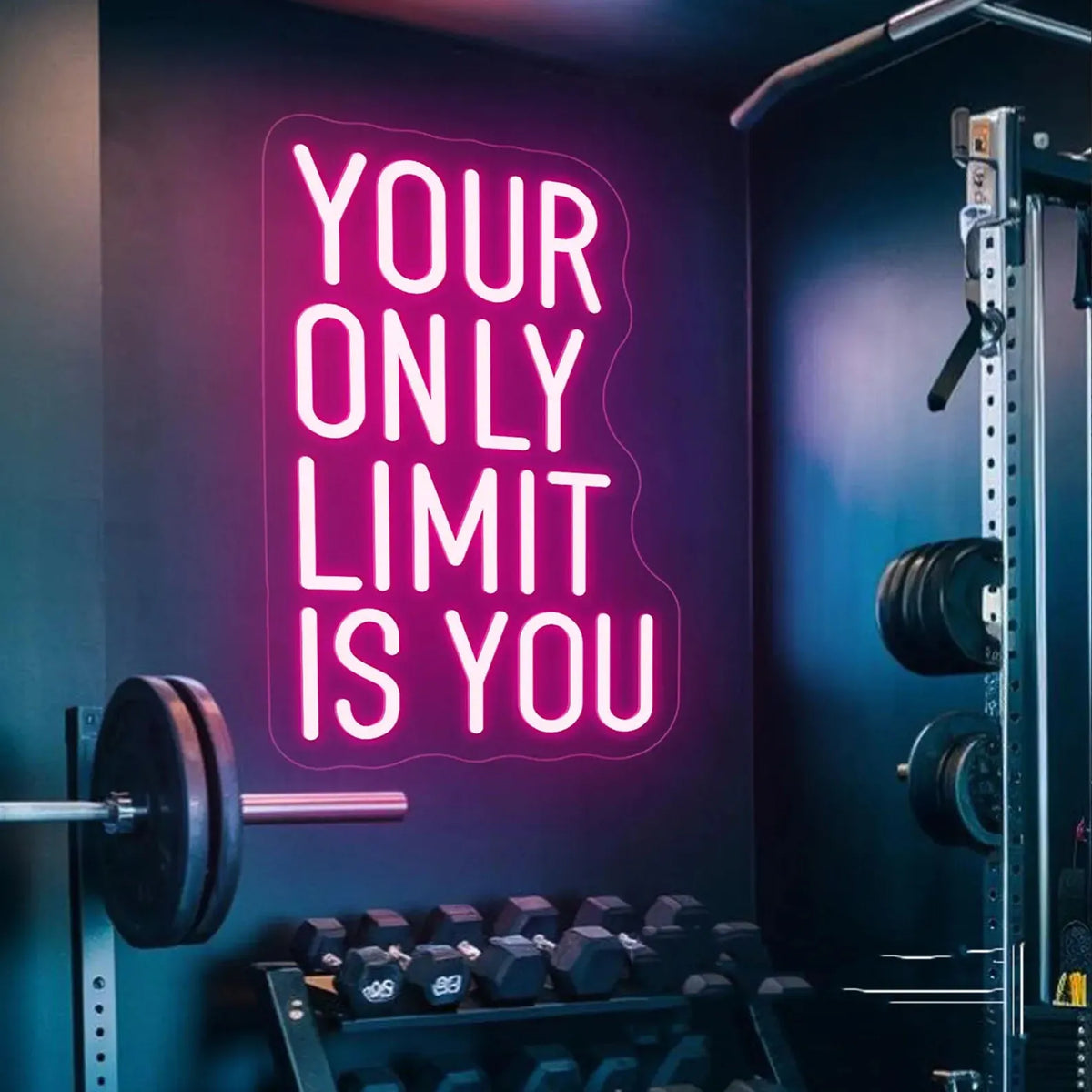 Your Only Limit Is You Neon Sign,Home Gym LED Neon,Motivational Quotes Fitness Sign,Office Classroom Wall Decor,Gym Lover Gift