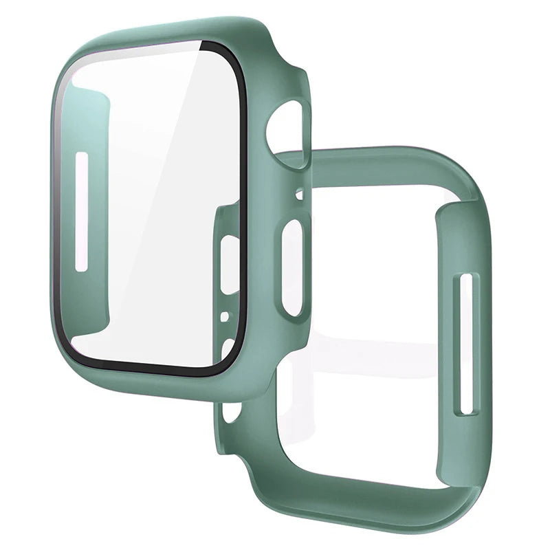 Tempered Glass+Cover For Apple Watch 11 10 9 8 7 46mm 42mm PC Bumper Screen Protector Case iWatch Series 7 6 5 4 SE3 44 40 45mm