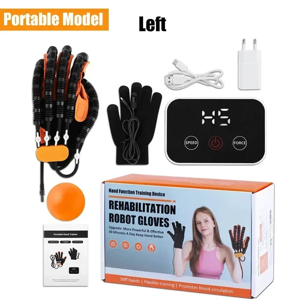 Left & Right Rehabilitation Robot Gloves Hand Massage Device for Stroke Hemiplegia Hand Function Recovery Finger Workout Trainer