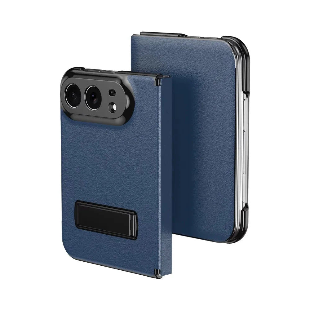 Luxury Leather Magnetic Alloy Bracket Phone Case For iPhone Duo 18 Fold Anti-Drop Shockproof Protective Cover 2 sold byBaiYiS Di