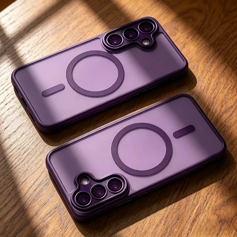 Magnetic Matte Case for Samsung Galaxy S26 S25 S24 S23 Ultra Plus FE A57 A56 A55 A17 A16 A26 for Magsafe Wireless Charge Cover