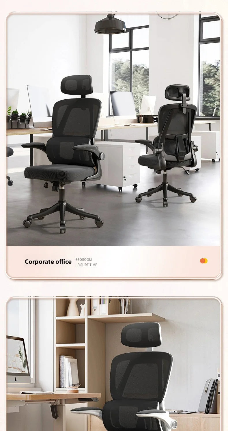 Ergonomic Home Office Chair, Comfortable Desk Chair for Students with Back Support, Long Sitting Study Chair