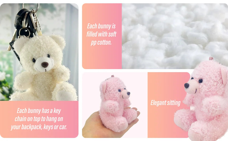 Mini Teddy Bear Bulk,Small Stuffed Animal Toy, Soft Plush Mini Teddy Bears for Baby Shower Graduation Wedding Birthday Party