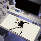 Graffiti Art Banksy S Mouse Pad Large Desk Mat Keyboard Ergonomic Office Rubber Game PC Non-slip Anti-fray Home Custom Best Pric