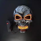 Evil Skull Mask Halloween Carnival Masquerade Haunted House Scary Decoration Cosplay Skeleton Scary Theme Party Light Up Mask