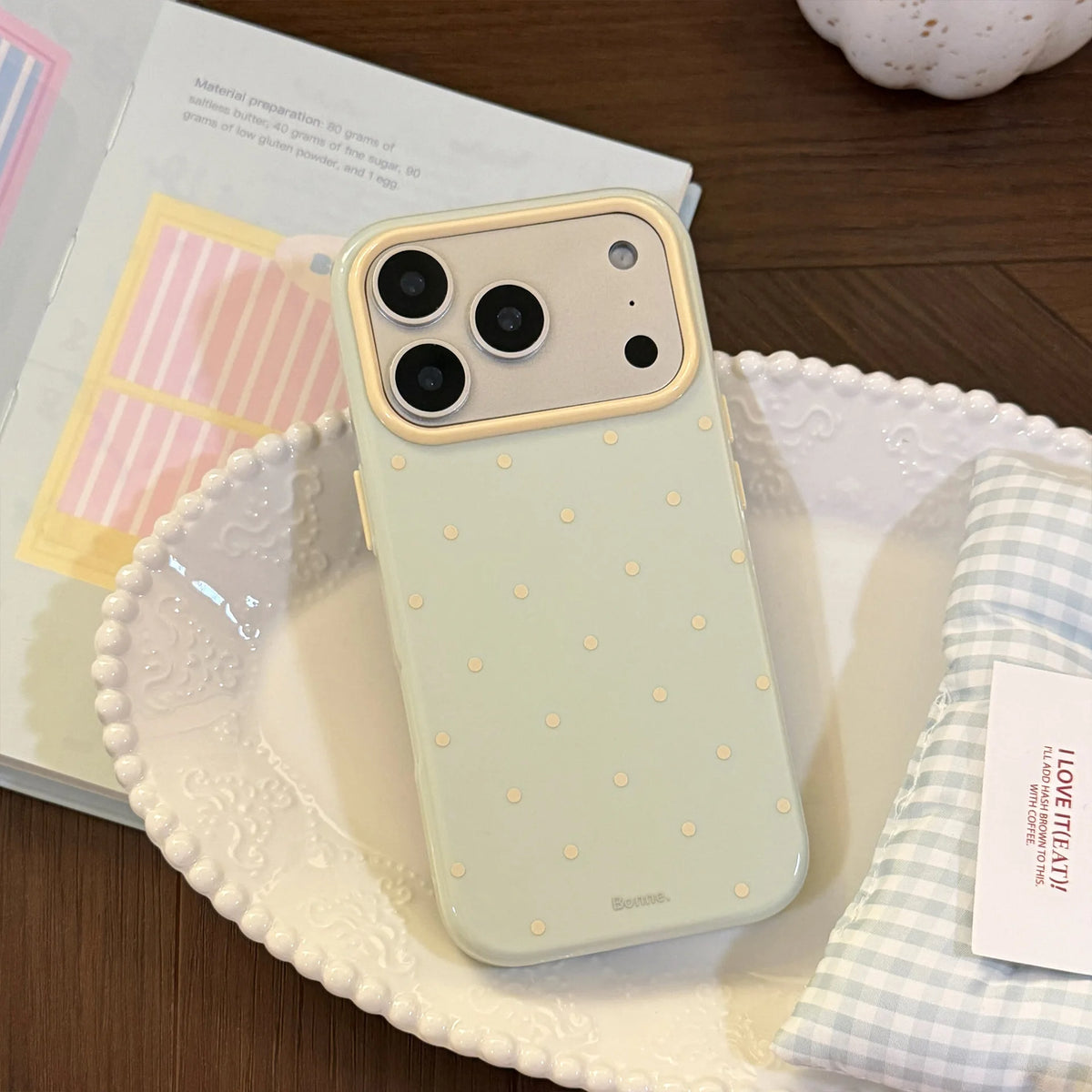 INS Korean Polka Dots Dopamine Soft TPU Phone Case for iPhone 18 17 16 15 14 13 12 Pro Max 16E 17E 18 Pro Silicone Cream Cover