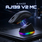 Ajazz AJ139 V2 MC Wireless Gaming Mouse Magnetic Charging Base with Anti Slip Adhesive PAW3311 Sensor Tir Mode Office Mouse