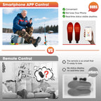 Electric Heated Insoles Anti Stress Safe Foot Warming Pad APP-Controlled Cut-to-Fit for Winter Outdoor Camping Skiing Shoe Pads