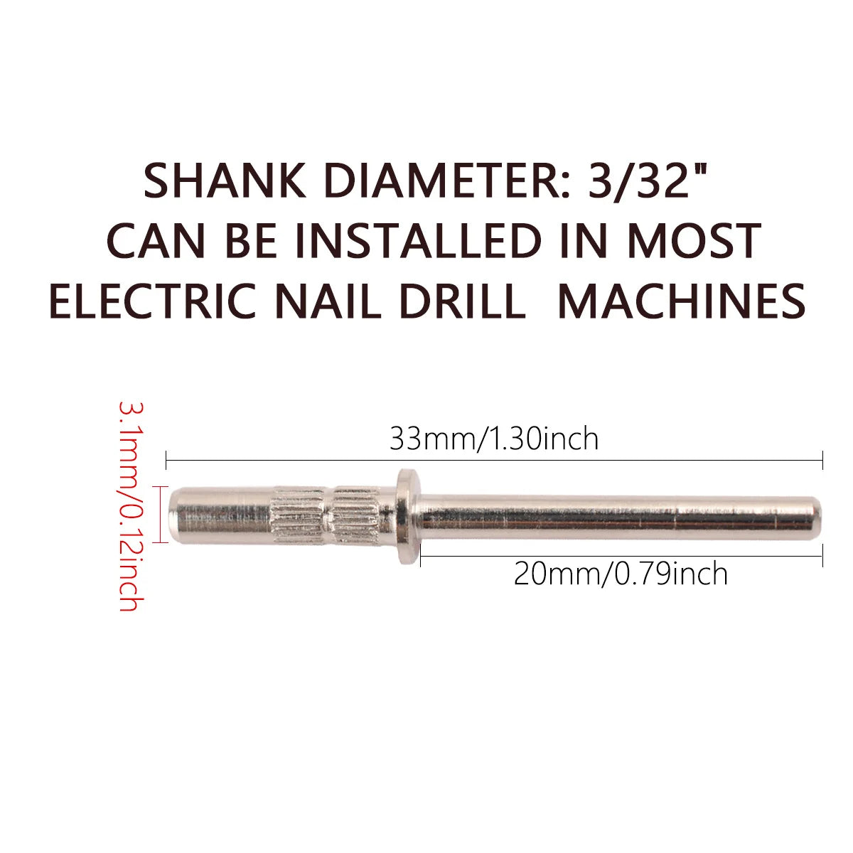 80pcs/box Pink 3.1mm Mini Sanding Bands Kits Nail Drill Bits Mandrel Sets Electric Manicure Accessories Tool Dead Skin Remover