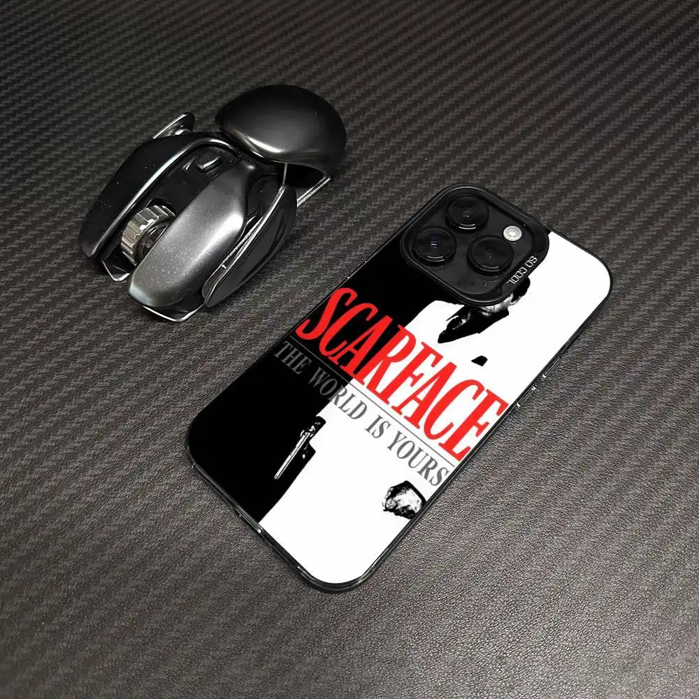 Classic S-Scarface Film Tony For IPhone 11 12 13 14 15 16 17 Pro Max Plus Colorful Black Matte Phone Cover
