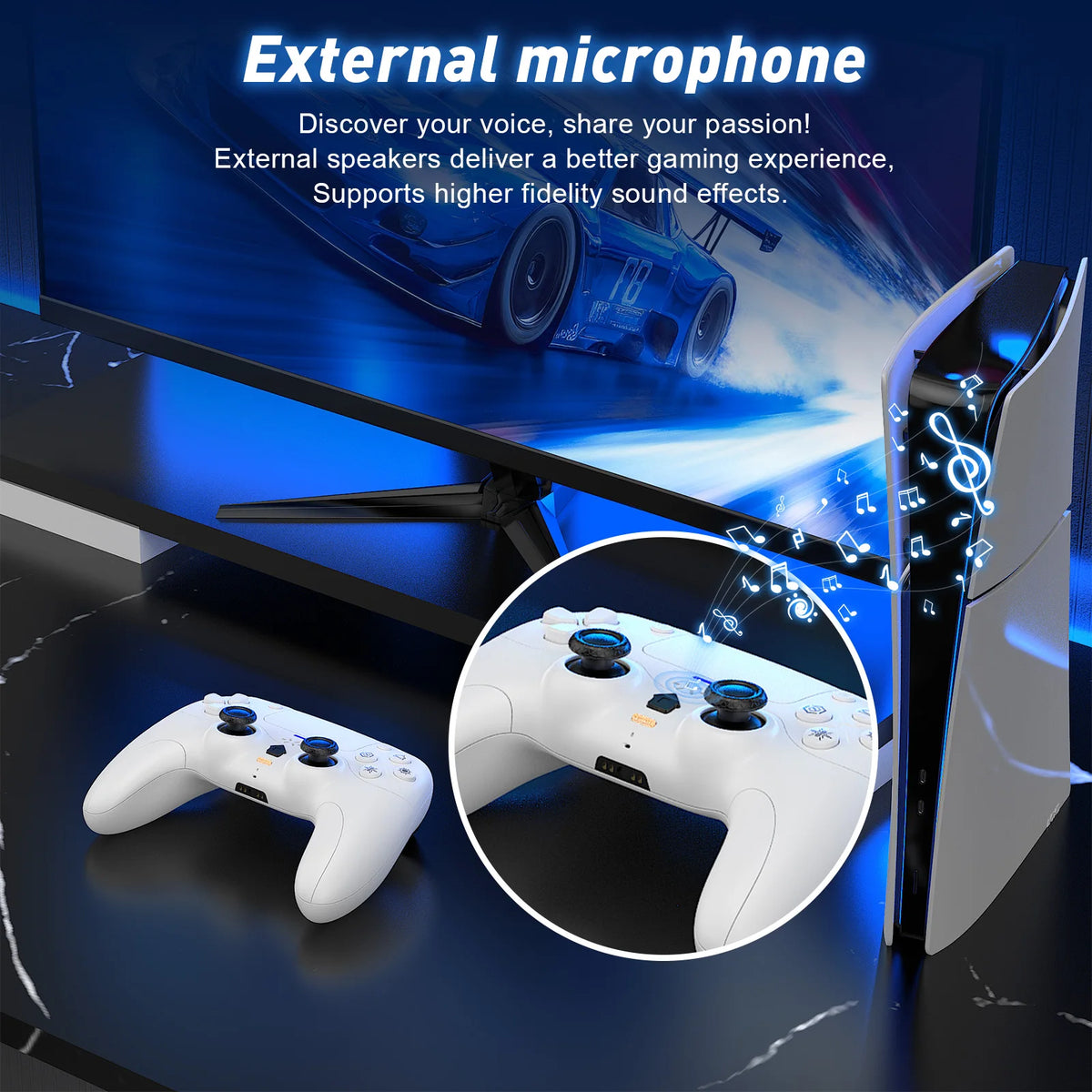 Wireless Gamepad For Playstation 5/ps5 controller Gaming Turbo Dual Sense Vibrate External microphone Adaptives Trigger