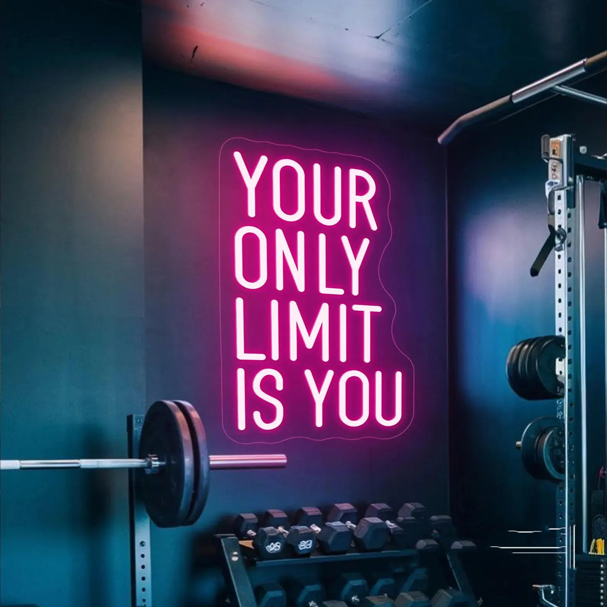 Your Only Limit Is You Neon Sign,Home Gym LED Neon,Motivational Quotes Fitness Sign,Office Classroom Wall Decor,Gym Lover Gift