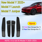 USVOTOV Car Door Side Storage Box for 2025 2026 Tesla Model Y Juniper Model 3 Model YL Accessories Door Organizer Tray Trash Can