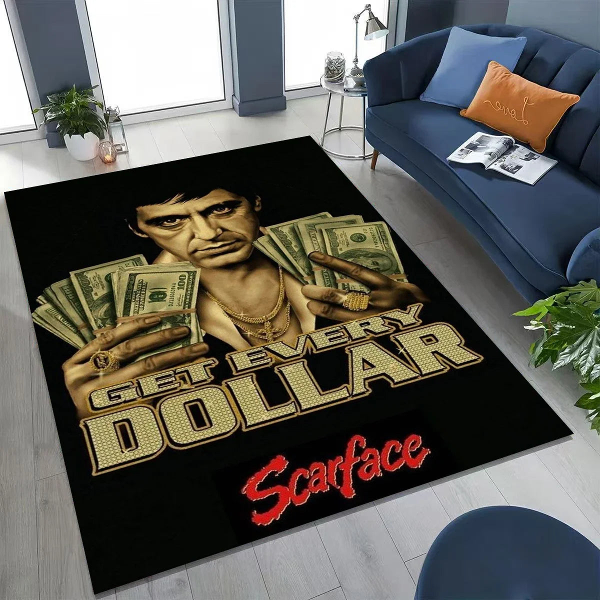 Classic Scarface Tony Montana Movie Art Carpet Rug for Bedroom Living Room Sofa Home Doormat Decor Large Kids Non-slip Floor Mat