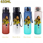 650MLRonaldo Messi Mbappé Sports Water Bottle Bulbasaur Squirtle Drinking Bottles Travel Cycling Hiking Exercise Gym Jugs