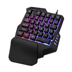 RGB Backlit Gaming Keyboard And Mouse Combo One-Handed Keypad with 3200 DPI Mouse Game Converter for PS4 Xbox Nintendo Switch