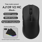 Ajazz AJ139 V2 MC Wireless Gaming Mouse Magnetic Charging Base with Anti Slip Adhesive PAW3311 Sensor Tir Mode Office Mouse