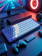 Personalized Keycap Set PBT 129 Key Side Engraved Translucent Keyboard Keychain Compatible with/64/84/98/108 Mechanical Keyboard