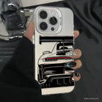 Trendy Sports Car Line Art Phone Case For iPhone 17 Pro Max 16 15 14 Pro 13 12 11 XS XR X 8 7 16 Plus 17E Shockproof Laser Cover