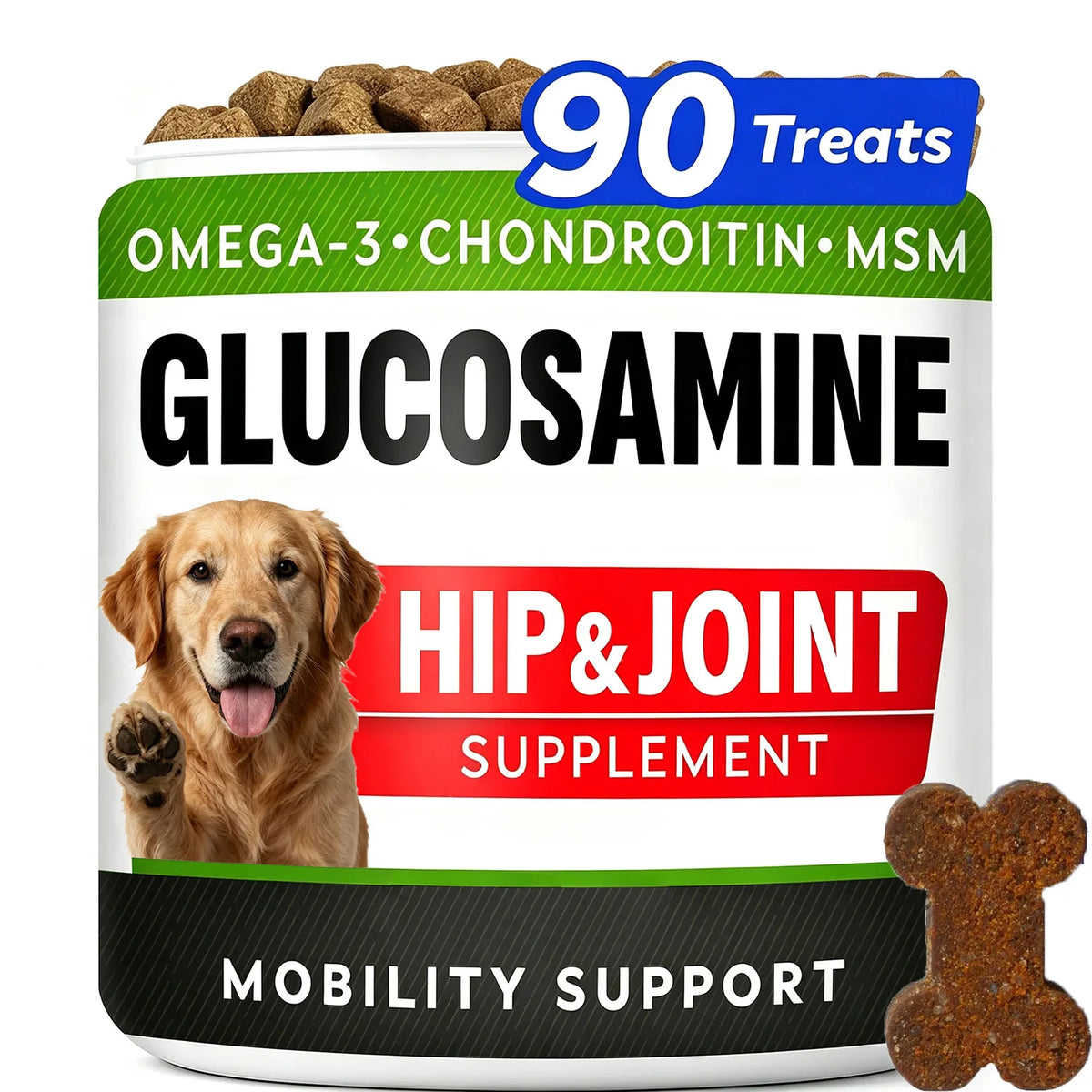 Advanced Glucosamine for Dogs, Hip Joint Supplement Chews Helps Joint Pain Relief - Chewable Treats for Small, Medium, Large Dog