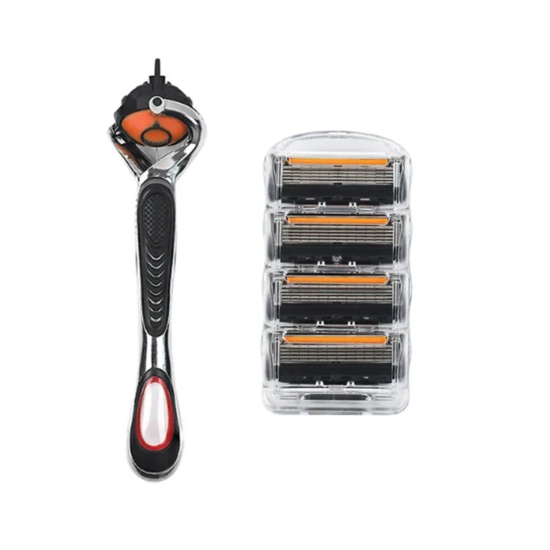 5-Layer Replaceable Safety Blades, Men's Manual Razor, Stainless Steel Blades, Suitable for Daily Facial Cleaning and Care